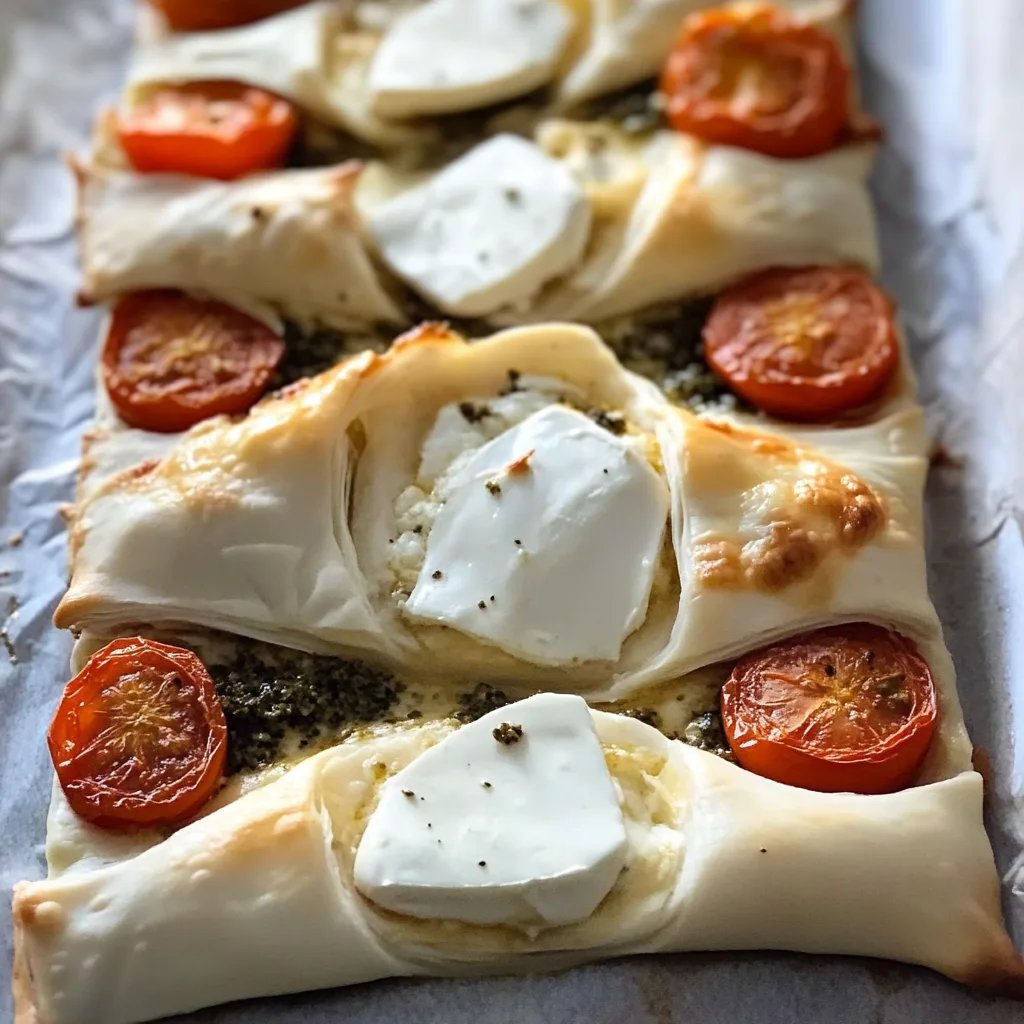 Pesto Strudel mit Tomaten und Mozzarella