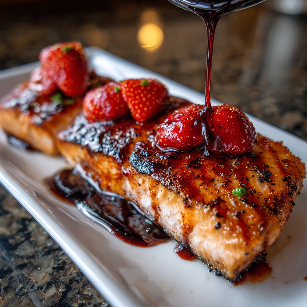 Lachs mit Erdbeer-Balsamico