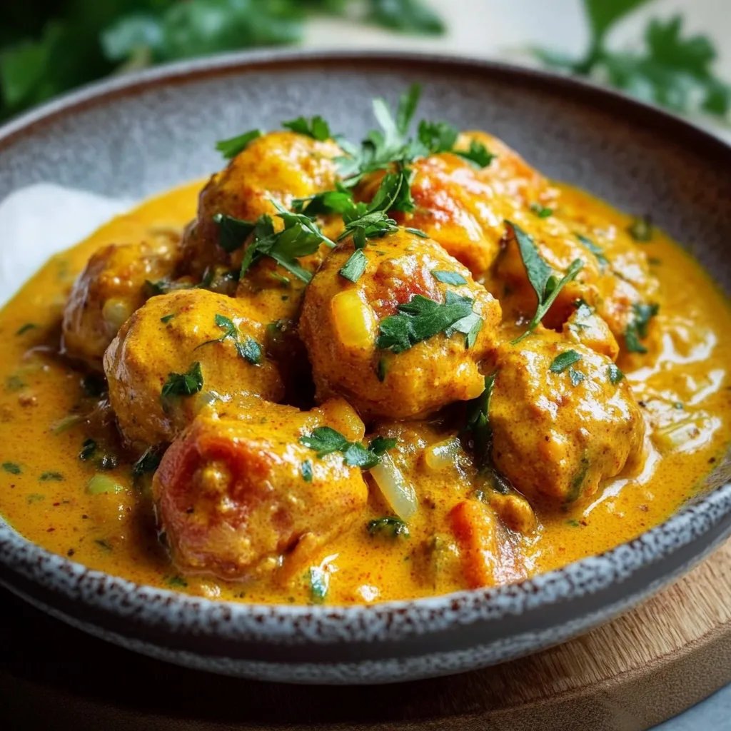 Linsenbällchen in Curry-Sauce