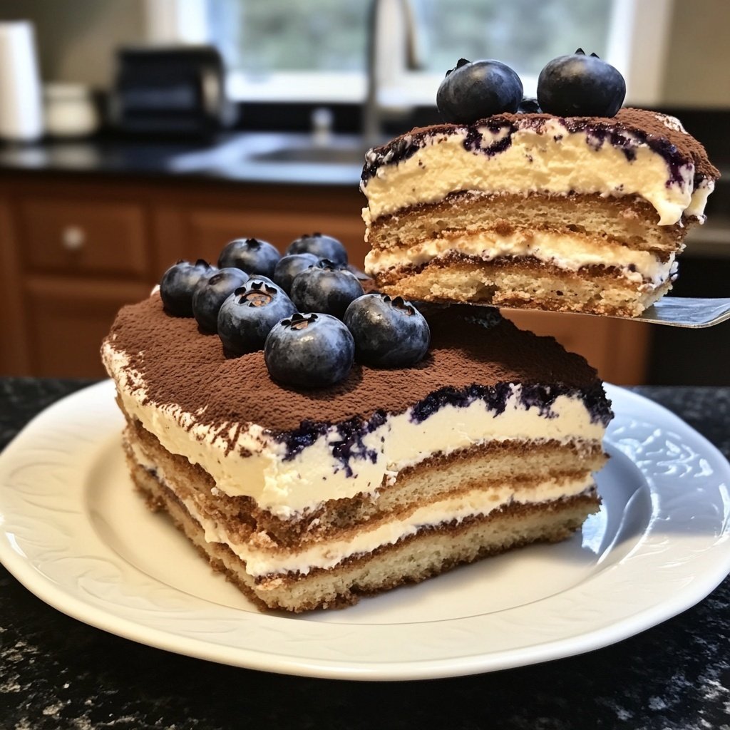 Blaubeer-Tiramisu ohne Alkohol