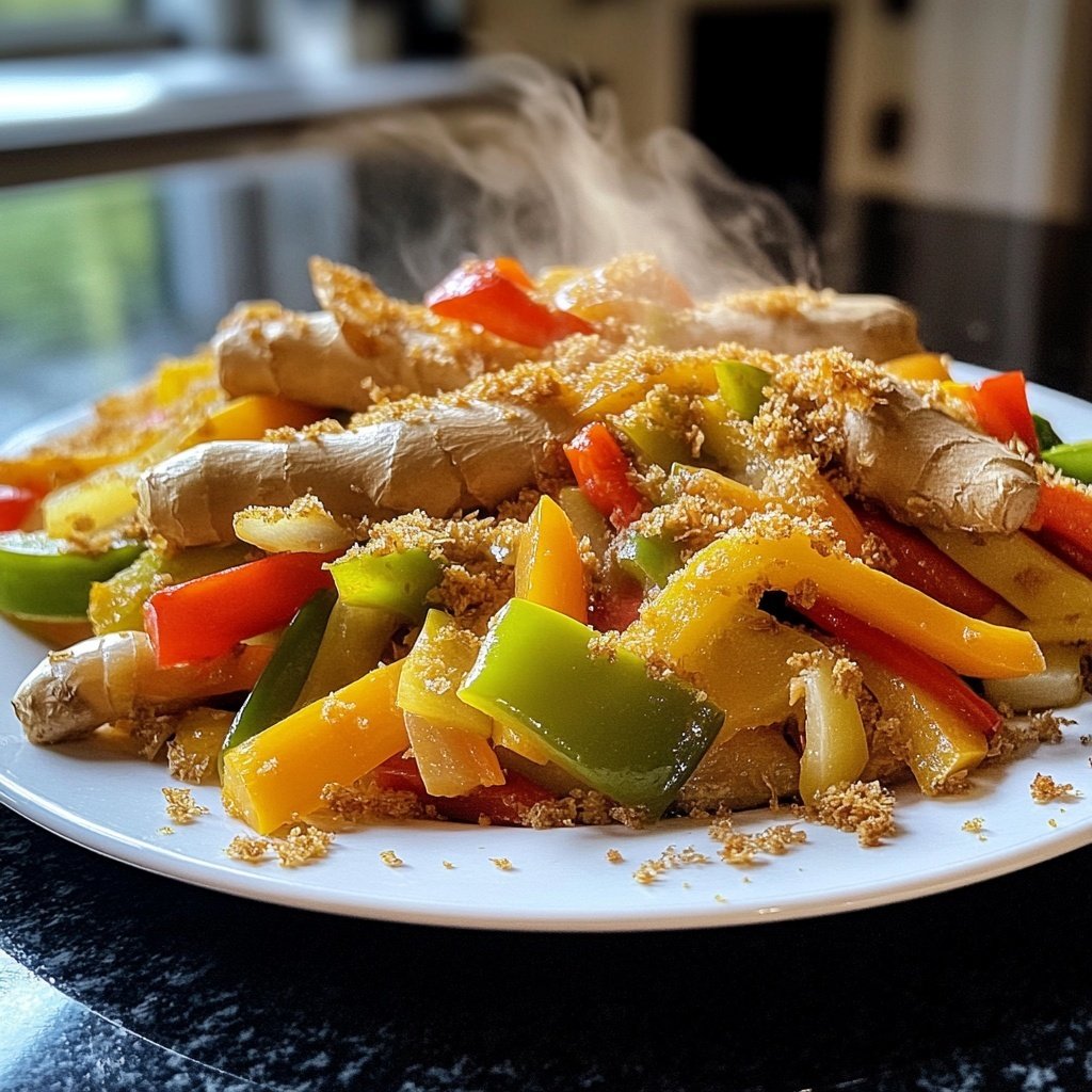 Gemüsepfanne mit Ingwer