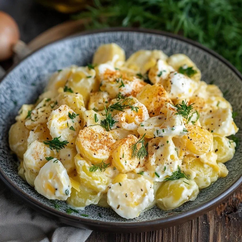 Kartoffelsalat mit Mayonnaise und Ei