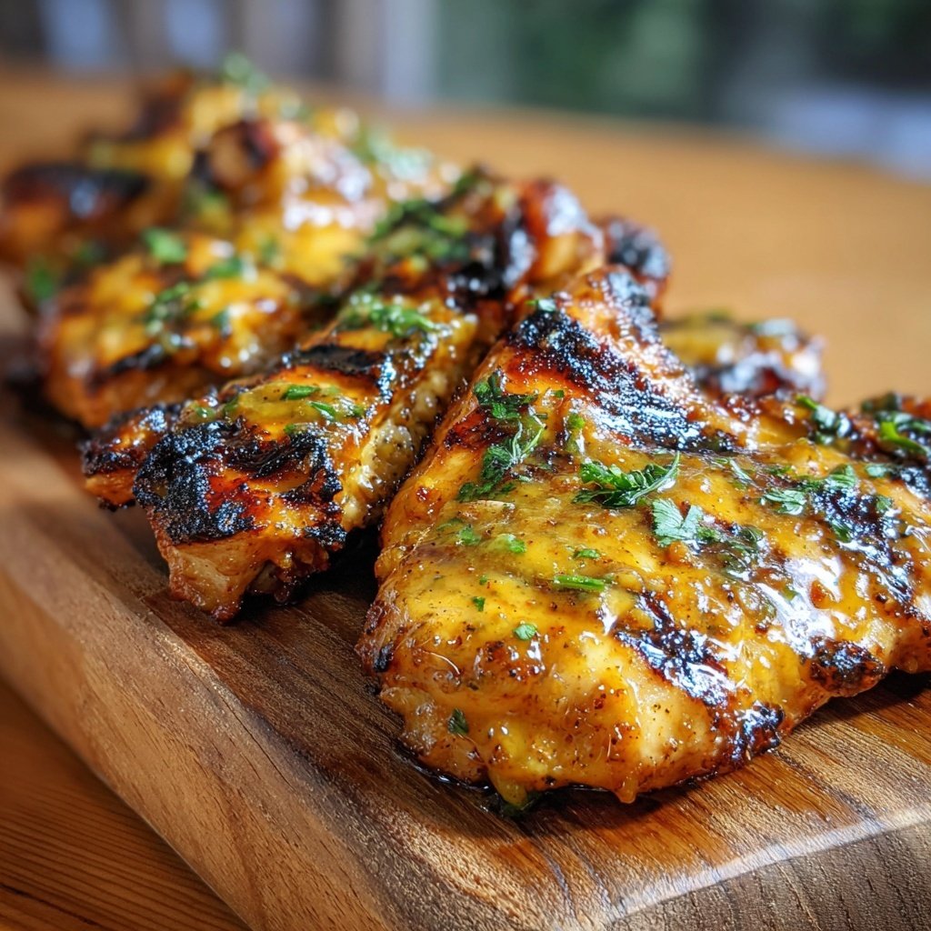 Gegrilltes Hähnchen Mit Honig Senf Marinade