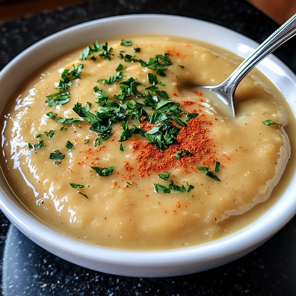 Vegane Blumenkohlsuppe mit Gewürzen